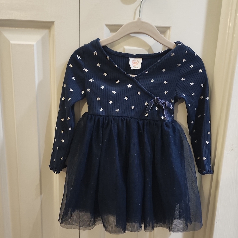 Navy Blue Starry Kids Dress